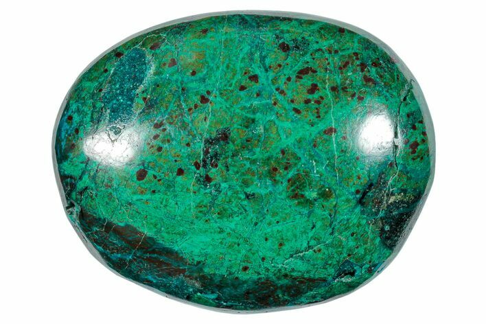 Polished Chrysocolla and Malachite Palm Stone - Peru #258687